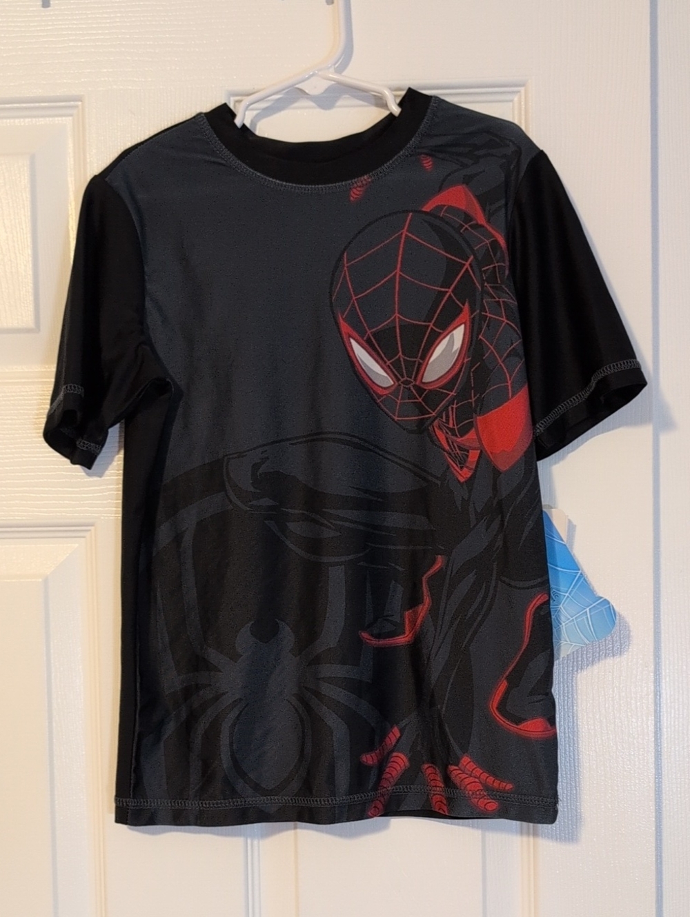 Kids Black & Red Spider-Man Graphic Swim Shirt NWT